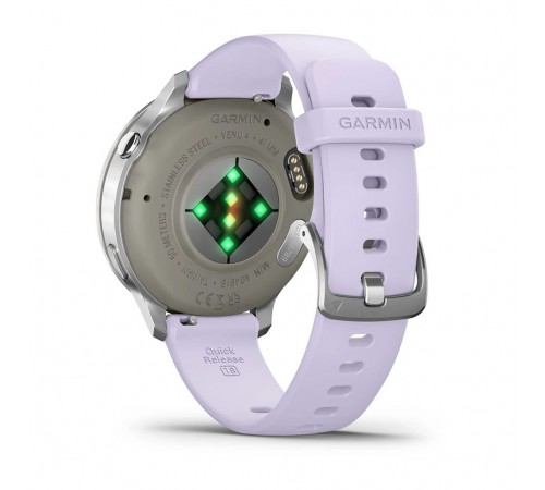 Смарт-годинник Garmin Venu 4 41mm Silver Bezel with Periwinkle Silicone Band (010-03013-01)