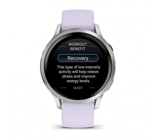Смарт-годинник Garmin Venu 4 41mm Silver Bezel with Periwinkle Silicone Band (010-03013-01)