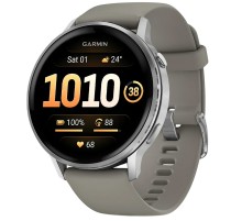 Смарт-годинник Garmin Venu 4 45mm Silver Bezel with Silver Gray Silicone Band (010-03014-01)