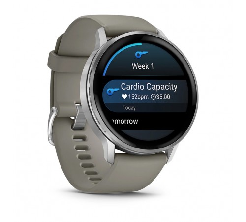 Смарт-годинник Garmin Venu 4 45mm Silver Bezel with Silver Gray Silicone Band (010-03014-01)