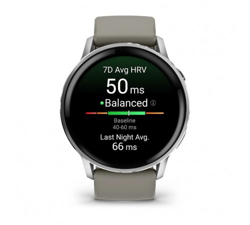 Смарт-годинник Garmin Venu 4 45mm Silver Bezel with Silver Gray Silicone Band (010-03014-01)