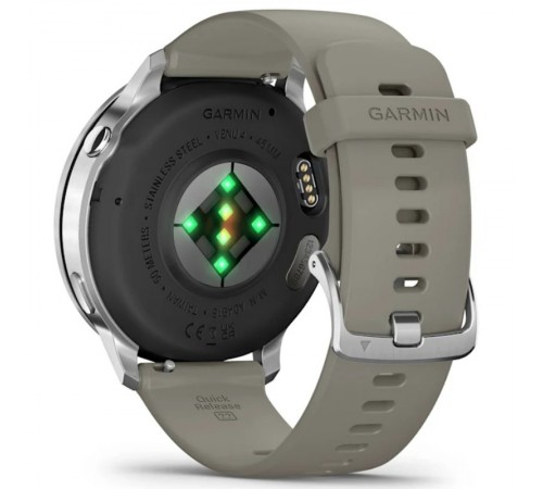 Смарт-годинник Garmin Venu 4 45mm Silver Bezel with Silver Gray Silicone Band (010-03014-01)
