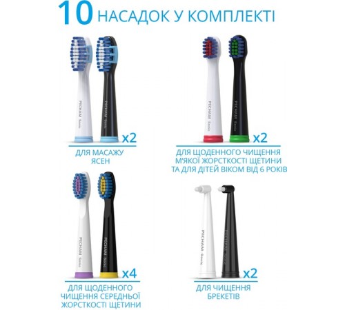 Набір зубних щіток Pecham Black and White Travel Set PC-084 (0290119010100)