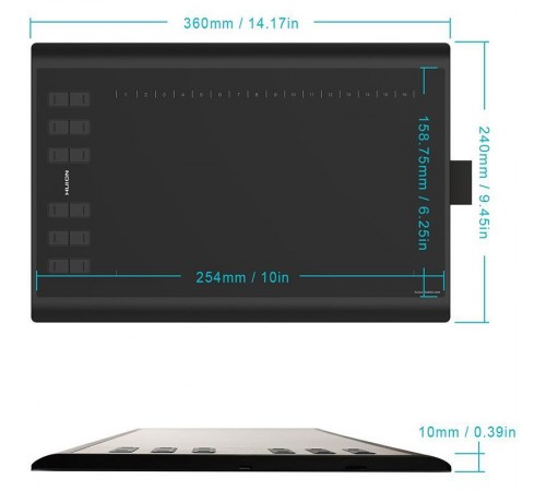 Графічний планшет Huion New 1060Plus + рукавичка