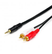 Аудіо-кабель  Atcom (10708) mini-jack 3.5мм(M)-2xRCA-тюльпан(M) 3м пакет