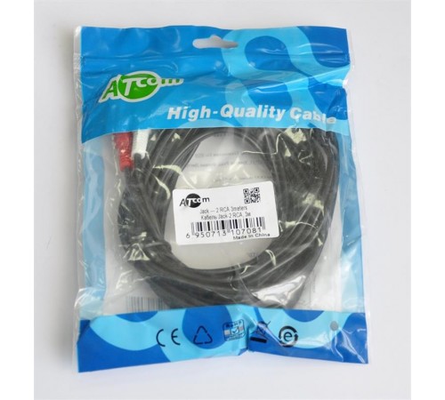 Аудіо-кабель Atcom (10708) mini-jack 3.5мм(M)-2xRCA-тюльпан(M) 3м пакет Аудіо-кабель Atcom (10708) mini-jack 3.5мм(M)-2xRCA-тюльпан(M) 3м пакет