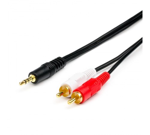 Аудіо-кабель Atcom (10709) mini-jack 3.5мм(M)-2xRCA-тюльпан(M) 5м пакет