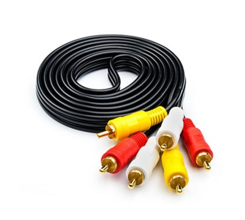 Кабель Atcom 3хRCA - 3хRCA (M/M), 3 м, Black (10712) пакет