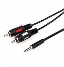 Аудіо-кабель Atcom 3.5 мм - 2xRCA (M/M), 0.8 м, Black (10810) пакет