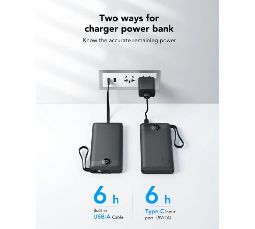 Універсальна мобільна батарея Veger C10 10000mAh, Black (1283126526848)
