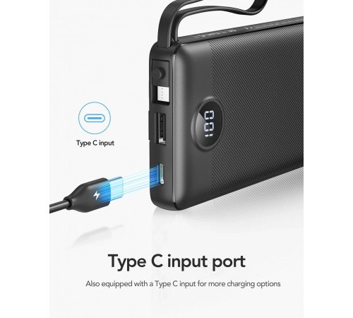 Універсальна мобільна батарея Veger C10 10000mAh, Black (1283126526848)