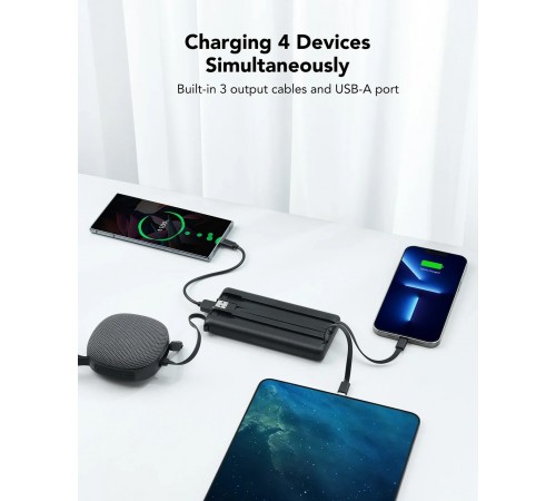 Універсальна мобільна батарея Veger C10 10000mAh, Black (1283126526848)