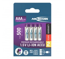 Акумулятори Ansmann AAA/HR03 Li-Ion 500 mAh BL 4 шт