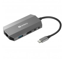 Док-станція Sandberg USB-C 100W 6in1 (136-33)