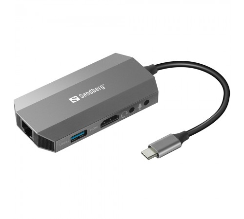Док-станція Sandberg USB-C 100W 6in1 (136-33)