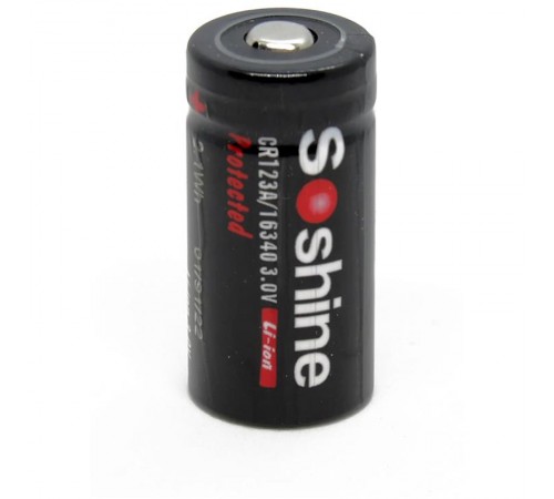 Акумулятор Soshine Protected CR123A/16340 3.0V 700mAh 1шт Акумулятор Soshine Protected CR123A/16340 3.0V 700mAh 1шт
