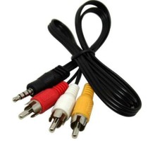 Кабель Atcom 3хRCA - 3.5 мм (M/M), 1.8 м, Black (17320) пакет