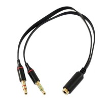 Перехідник Atcom 3.5 мм - 2х3.5 мм (F/M), 0.1 м, Black (AT17488)