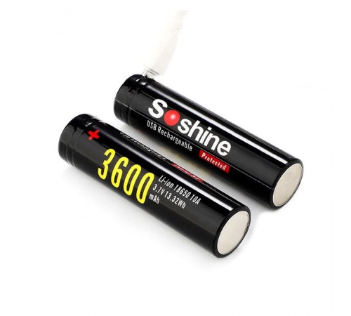 Акумулятор Soshine 18650 Li-Ion microUSB 3600mAh 1шт Акумулятор Soshine 18650 Li-Ion microUSB 3600mAh 1шт