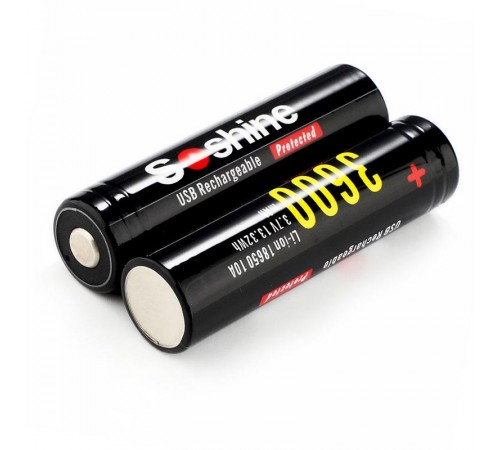Акумулятор Soshine 18650 Li-Ion microUSB 3600mAh 1шт Акумулятор Soshine 18650 Li-Ion microUSB 3600mAh 1шт