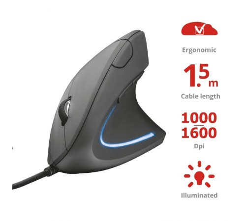 Миша Trust Verto Ergonomic Mouse Black (22885)