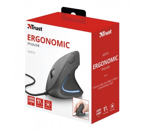 Миша Trust Verto Ergonomic Mouse Black (22885)