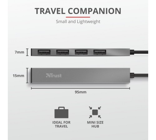 USB-хаб Trust Halyx Aluminium 4 ports (23786)