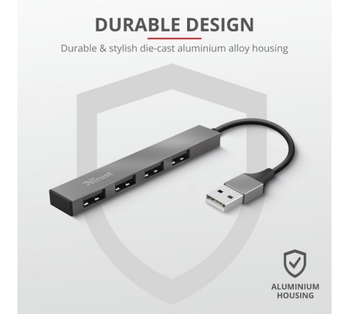 USB-хаб Trust Halyx Aluminium 4 ports (23786)