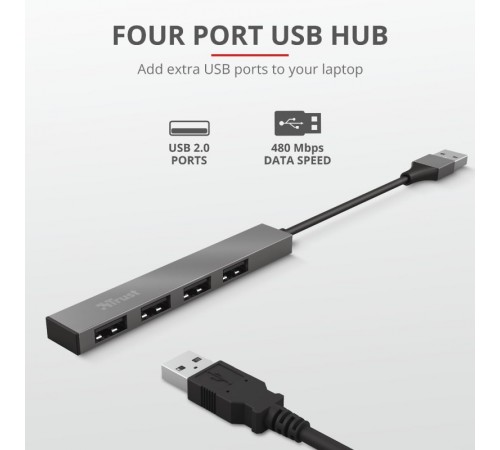 USB-хаб Trust Halyx Aluminium 4 ports (23786)