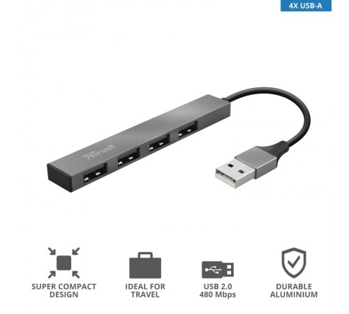 USB-хаб Trust Halyx Aluminium 4 ports (23786)