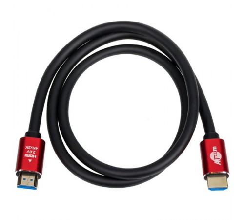 Кабель Atcom HDMI - HDMI V 2.0 (M/M), 4K, 2 м, чорний/червоний (24942) пакет Кабель Atcom HDMI - HDMI V 2.0 (M/M), 4K, 2 м, чорний/червоний (24942) пакет