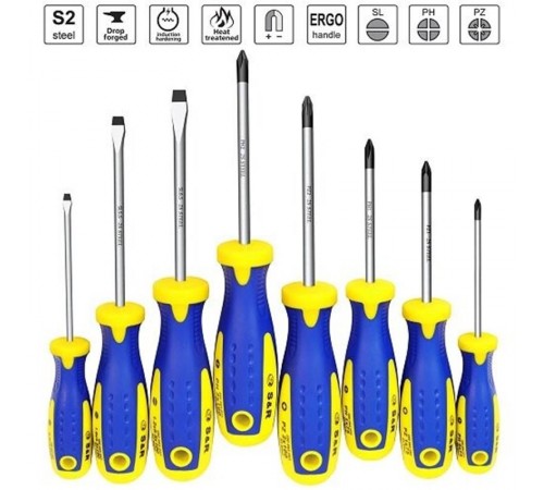 Набір викруток S&R SL-PH-PZ S2 8шт (250681108) Набір викруток S&R SL-PH-PZ S2 8шт (250681108)