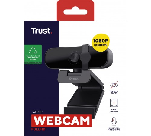Веб-камера Trust Tanor Full HD Black (25548)