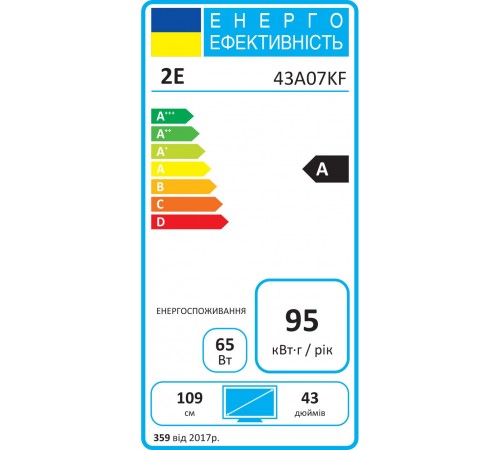 Телевiзор 2E 2E-43A07KF