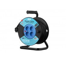 Мережевий подовжувач на котушці 2E 4XSchuko, ІР20, 3G*1.5мм, 20м, black (2E-CR4315IP20M20)