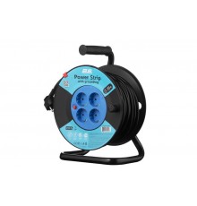 Мережевий подовжувач на котушці 2E 4XSchuko, ІР20, 3G*1.5мм, 20м, black (2E-CR4315IP20M20)