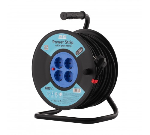 Фільтр живлення 2E (2E-CR4315IP20M50) 4 розеток, 50 м, Black