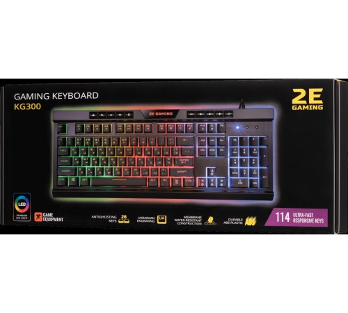 Клавіатура 2E Gaming KG300UB LED Ukr Black (2E-KG300UB) Клавіатура 2E Gaming KG300UB LED Ukr Black (2E-KG300UB)