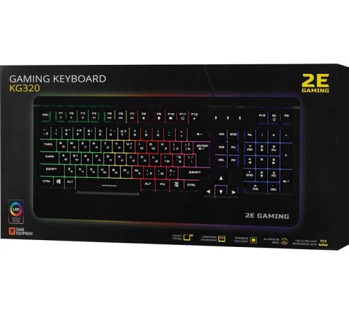 Клавіатура 2E Gaming KG320 LED Ukr Black (2E-KG320UB) Клавіатура 2E Gaming KG320 LED Ukr Black (2E-KG320UB)