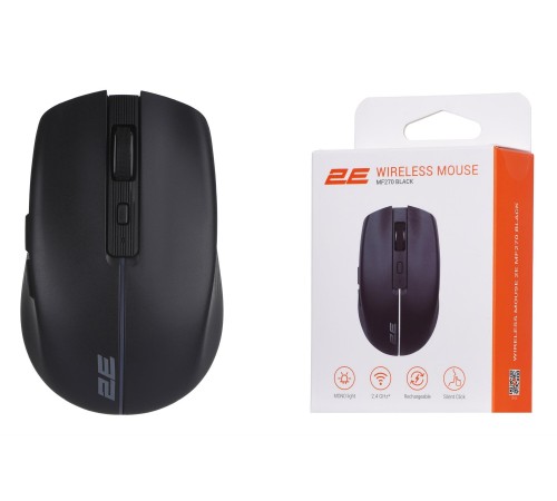 Миша бездротова 2E MF270 Silent Rechargeable WL Black (2E-MF270WBK)