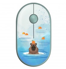 Миша бездротова 2E MF300 Capybara Tangerine Silent WL BT Green (2E-MF300WCAPIBARAGN)