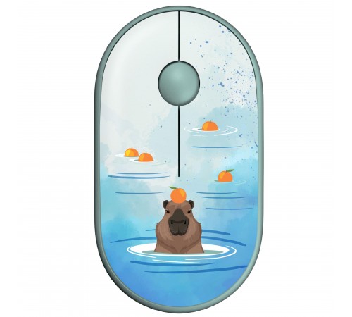 Миша бездротова 2E MF300 Capybara Tangerine Silent WL BT Green (2E-MF300WCAPIBARAGN)
