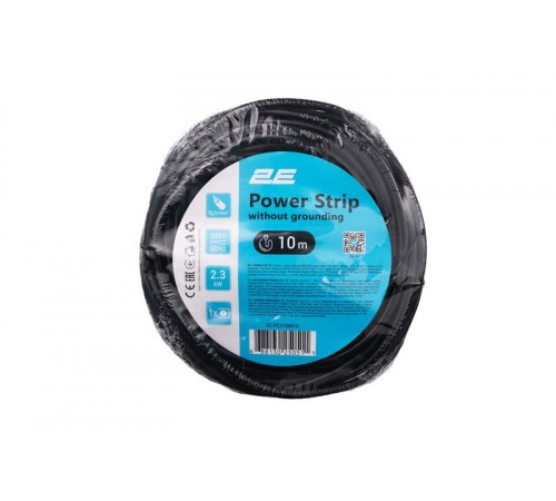 Мережевий подовжувач 2E 1XCEE7/17, 2G*1.0мм, 10м, black (2E-PC210M10)