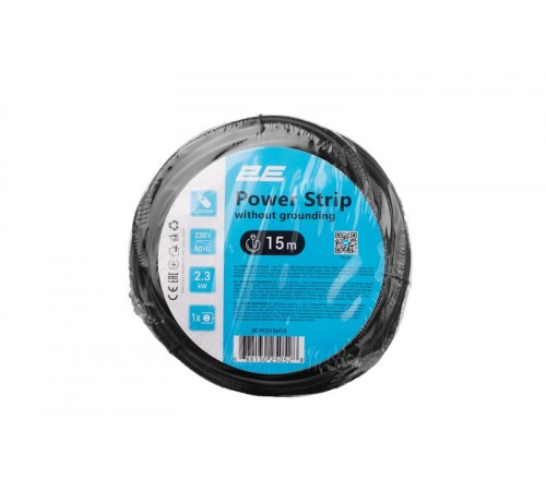 Мережевий подовжувач 2E 1XCEE7/17, 2G*1.0мм, 15м, black (2E-PC210M15)
