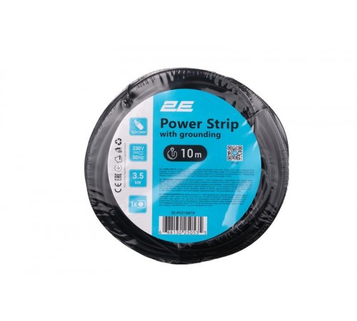 Мережевий подовжувач 2E 1XSchuko, 3G*1.5мм, 10м, black (2E-PC315M10)