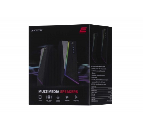 Акустична система 2E PCS233 RGB Black (2E-PCS233BK)