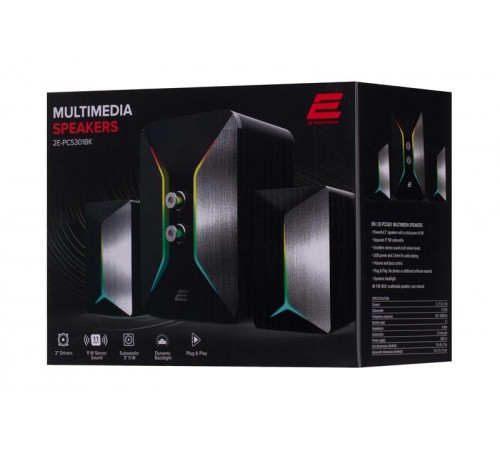 Акустична система 2E PCS301 RGB Black (2E-PCS301BK)
