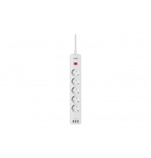 Мережевий фільтр 2E 5хSchuko, 2 м (2E-SP515M2USBWH)
