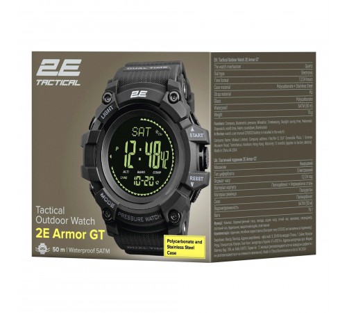 Тактичний годинник 2E Armor GT Black (2E-TCW20BK)