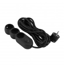 Фільтр живлення 2E (2E-U03VES5MBK) 3 розетки, 5 м, Black